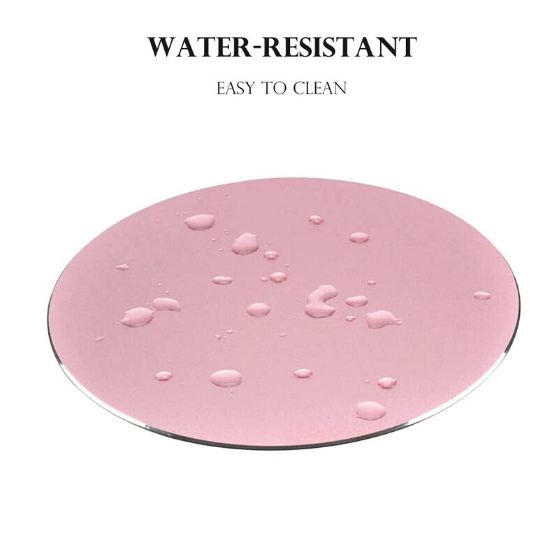 ProElife Metal Mouse Pad Mat 8.66-inch Mousepad with Non-Slip Base (Round, Rose Gold) - Image 3